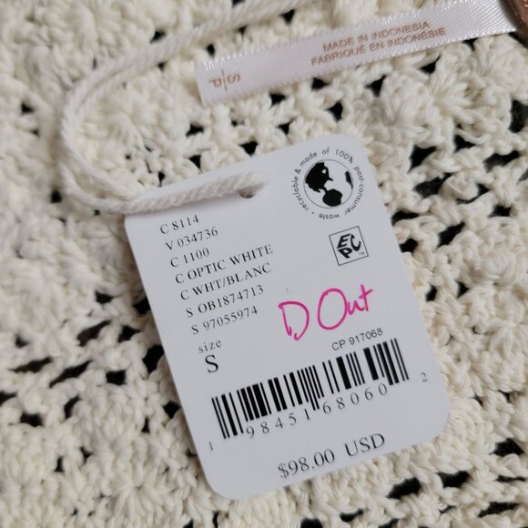 Free People Bahamas Crochet Top Womens S Boho Chic Hippie Beach Vintage Retro - Picture 5 of 7